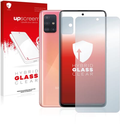 upscreen - Screenprotector voor Samsung Galaxy A51 (Voor+Camera) - Folie Beschermfolie Beschermglas transparant