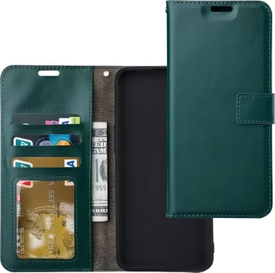 Bookcase Geschikt voor: iPhone 17E / 16E - Groen - portemonnee hoesje - Book Cover