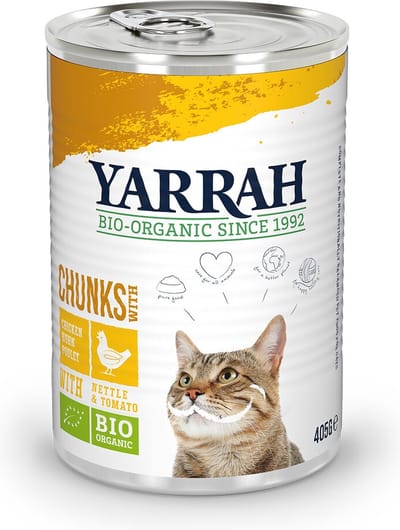 12x Yarrah Bio Kattenvoer Chunks Kip 405 gr