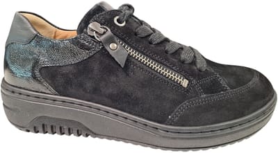 Hartjes 162.1703/36 01.01 Soul Sneakers Zwart Suede Dames Breedtemaat K - Zwart - 39