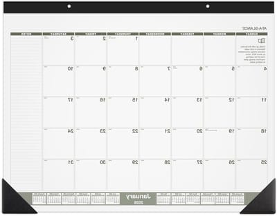Bureau Kalender Pad - Maandplanner - Jaarlijks Plannen - Gerecycled Materiaal - 22 x 17 Inch - Zwart