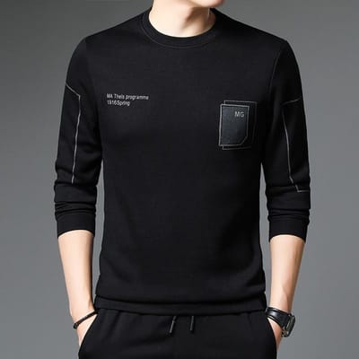 Trendy Jongens Sweatshirts voor Heren, Veelzijdige T-shirts met Lange Mouwen voor Heren voor Lente en Herfst, Herfst Basis T-shirts met Ronde Hals voor Heren 4XL