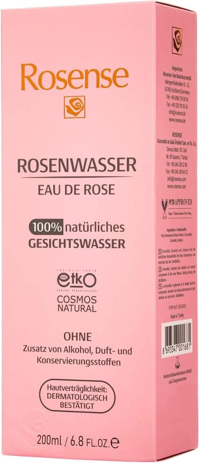 Rosense - Rozenwater - 200 ml- 100% Puur- Gezichtswater - Gezichtsverzorging