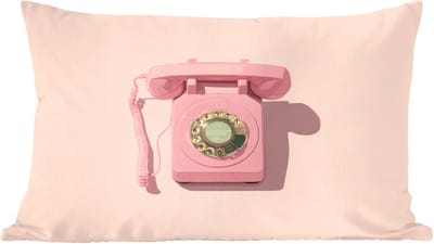 Sierkussens - Kussentjes Woonkamer - 60x40 cm - Draaischijftelefoon - Retro - Roze