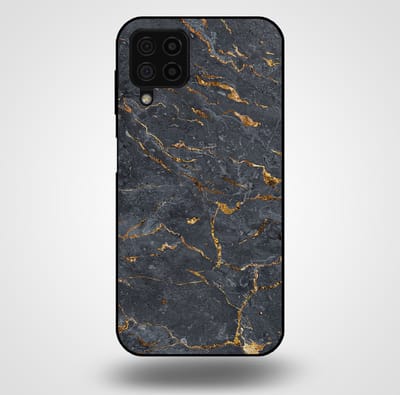 Smartphonica Telefoonhoesje voor Samsung Galaxy A22 4G met marmer opdruk - TPU backcover case marble design - Goud Grijs geschikt voor Samsung Galaxy A22 4G