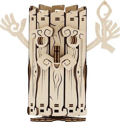 Mr. Playwood Forest Spirit moneybox - 3D houten puzzel - Bouwpakket hout - DIY - Knutselen - Miniatuur - 63 onderdelen