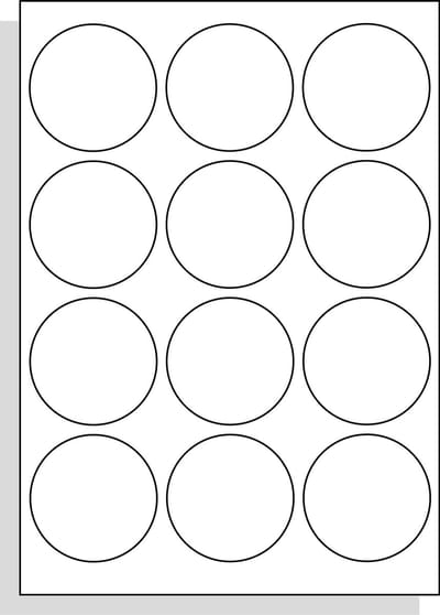 A4 Laserprinter etiketten - 63,5 mm rond - mat wit - 100 vel per doos