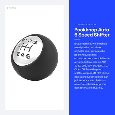Dailygoods - Pookknop Auto 6 Speed Shifter Knop - Verhoog je Rijervaring - Universeel - Ergonomisch Ontwerp - Geschikt voor Diverse Modellen - Premium...