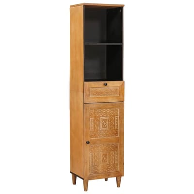 vidaXL - Badkamerkast - met - lade - Lichtbruin - 38 - x - 33 - x - 160 - cm - Bewerkt - hout