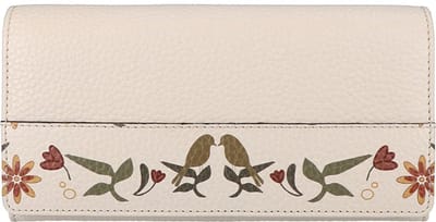 Leather Design Overslag Portemonnee RFID Revival Vintage Lola Off White