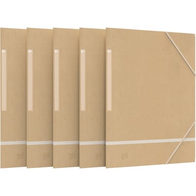 Oxford Touareg - elastomap - A4 - karton - naturel wit - pak van 5 mappen