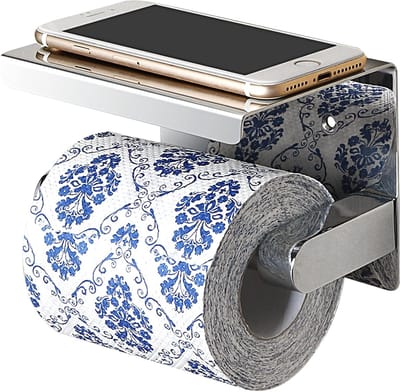Papierstandaard, toiletstandaard en mobiele telefoonstandaard van hoogwaardig chroom, multifunctioneel en stijlvol