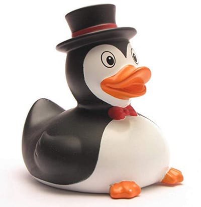Badeend Pinguïn met Sleutelhanger - 8,5 cm