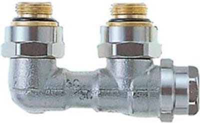 Heimeier Vekolux onderblok 2 pijps 1/2 50mm haaks voor radiator bi.dr.