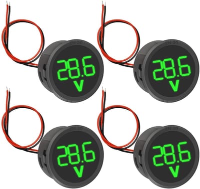 Digitale LED Voltmeters 4-100V voor Auto en Motorfiets - Spanningsmeter met Aansluitbeveiliging