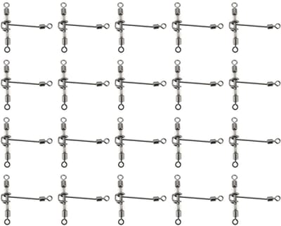 Dailygoods - 20 Stuks Heavy Duty Vissen Swivels met Lichtgevende Kralen