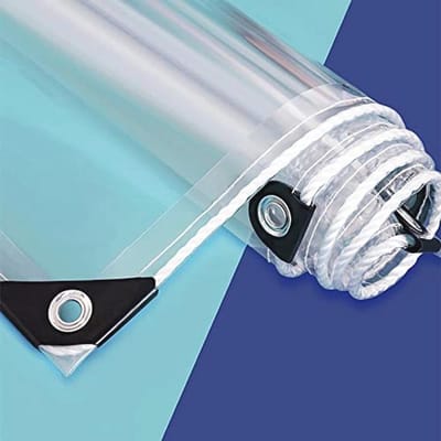 Transparant Waterdicht Afdekzeil met Oogjes - 0,55 mm, Ideaal voor Camping, Bouw en Bescherming van Voertuigen
