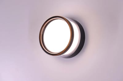 Zwarte led buitenlamp rond - IP65 - CCT - Dia. 14cm