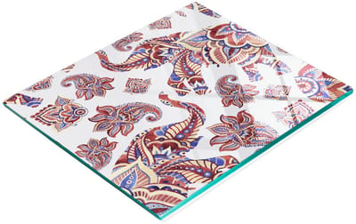 Glazen snij- en serveerplank met olifantvormige decoraties 60x52 cm