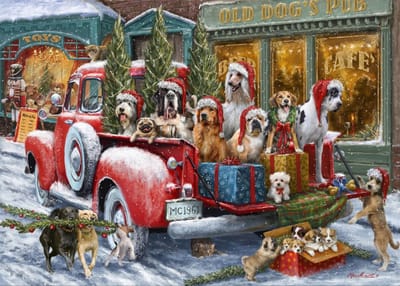 Bluebird Puzzle legpuzzel Dogs on Truck - 500 stukjes kleurrijk.