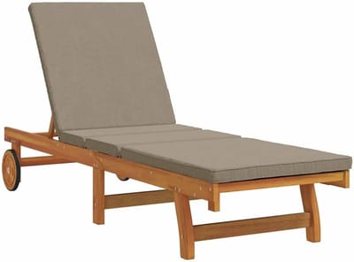 Tuinligstoel - Zonnebed Strandstoel - Ontspannen in de tuin - Verstelbare rugleuning - 199 x 63 x 85 cm - Bruin