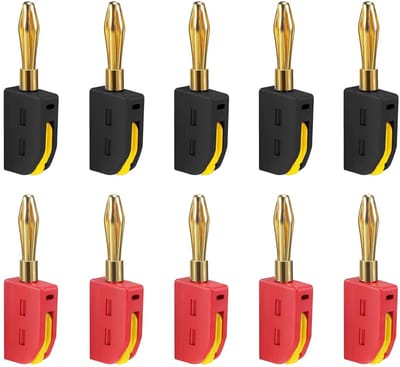 10 Stuks 4 mm Banaanstekkers Hoogwaardige Luidsprekerkabel Aansluitingen 32A Verguld