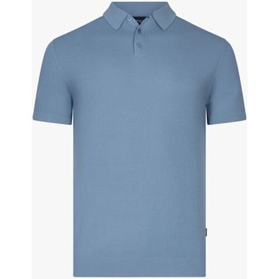 Cavallaro Napoli Polo Milanio Allover Texture Licht Blauw / male