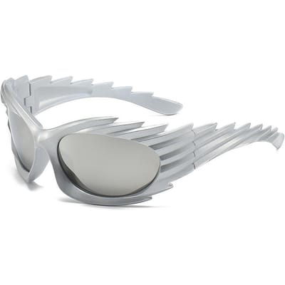 Lunettes de soleil style Wings Européen Américain Design Concave Mode Femme Hérisson Y2K Lunettes de soleil 1PC