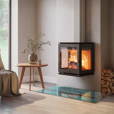 Coloray Vloerplaat Houtkachel - Vloerplaat Openhaard - 120 cm x 60 cm - Houtkachel Accessoires - Turkoois Vloerplaat Kachel - Vloerplaat Voor Kachel - Plaat voor Onder Houtkachel - Open Haard Accessoires - Plaat Kachel