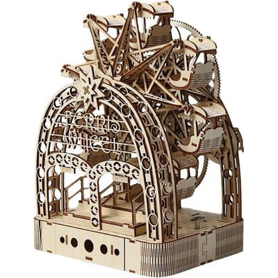 3D Driedimensionaal Handaangedreven Reuzenrad Speelgoed Houten Speelgoed Handgemaakt DIY Huisdecoratie Ornament Cadeau black