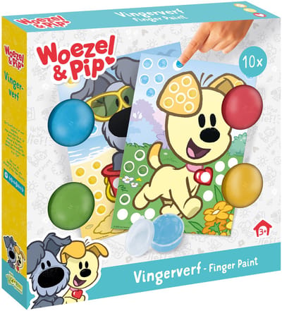 Woezel & Pip creatief met vingerverf - creatief speelgoed knutselen junior peuter kleuter - vanaf 2 jaar - cadeautip junior