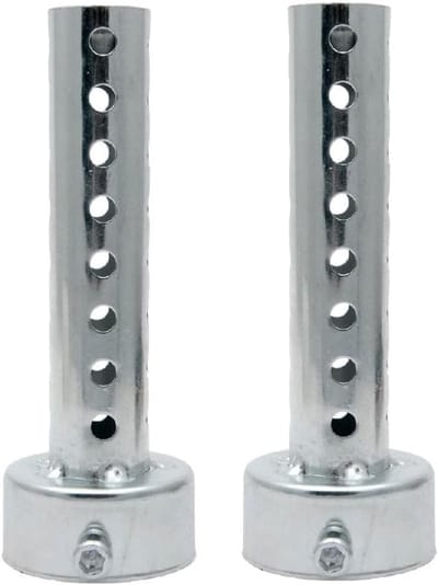 SnelShoppen - 45 mm Universele Geluidsdemper Slang voor Motoruitlaat, Laag Geluid, Korte, Zilver, Geluidsabsorberende Accessoire voor Auto's en Motore