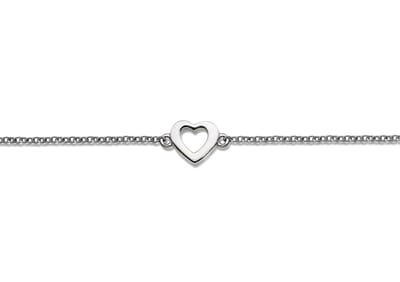 Armband Hartje Open Zilver XB001S