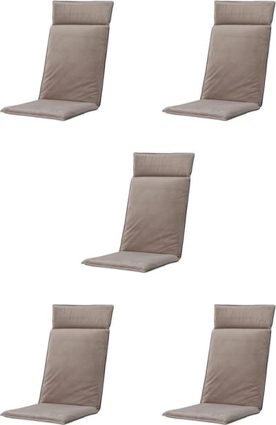 Madison - Tuinkussen - Lage Rug - 5x - Outdoor Velvet - 105x50 - Taupe