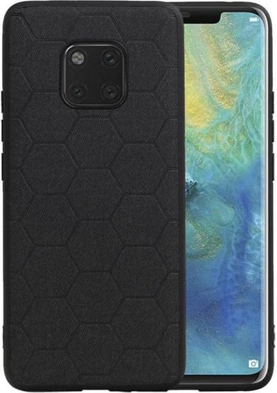Hexagon Hard Case - Telefoonhoesje - Backcover Hoesje - achterkant hoesje - Geschikt voor Huawei Mate 20 Pro - Zwart