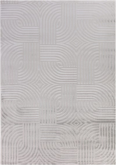 Flycarpets Cara Modern Japandi Architectura Vloerkleed - Zilver - 200x290 cm
