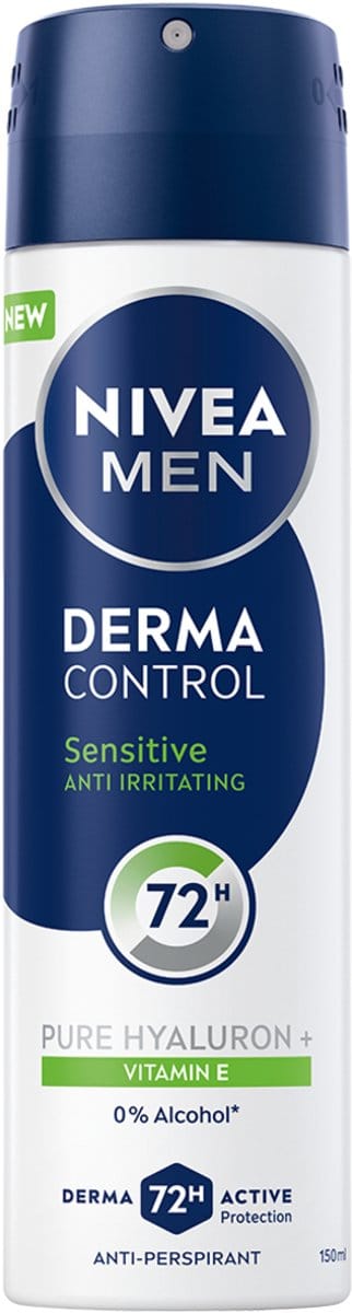 Nivea Men Derma Control Sensitive - Antiperspirant Spray - Hyaluronzuur - 150ml