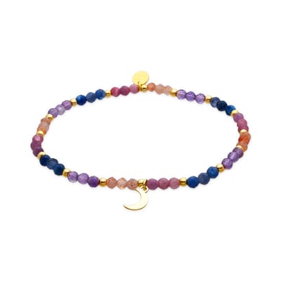 Luxenter Armband van 925 sterling zilver en veelkleurig kristal met 18-karaats goudafwerking - Linshu