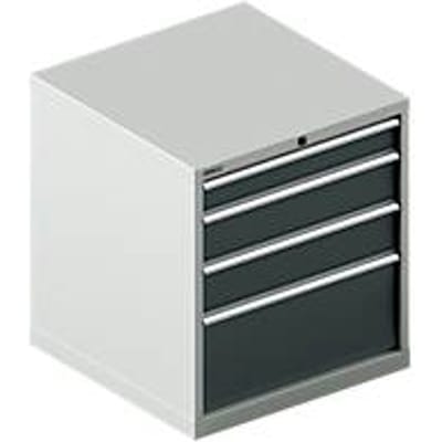 Schäfer Shop Select Ladekast  36-36, 4 schuifladen, tot 75 kg, B 717 x D 725 x H 800 mm, lichtgrijs/antracietgrijs
