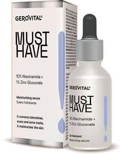 Gerovital Niacinamide 10% Serum – Met 1% Zinkgluconaat, Squalane & Aloe Vera – Hydrateert, Verfijnt Poriën en Reguleert Sebum – 30 ml
