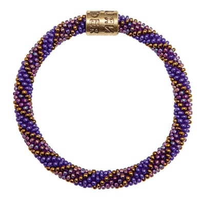 Return to Sender Armband Dames roll on - Ø 7 cm - Paars - Glazen kralen