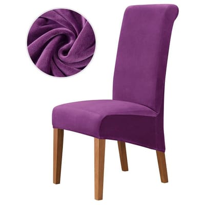 1 /2 /4 /6 Stuks Fluweel Stof Grote Eetkamerstoelhoes XL Maat Hoes voor Stoelen Lange Rug Keukenstoelhoezen Elastische Stretch 2 Pieces