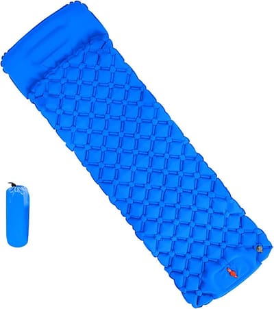 Campingmat Slaapkussen - Opblaasbaar matras - Outdoor Reizen - Geïntegreerde voetpomp - 60-110 cm - Blauw