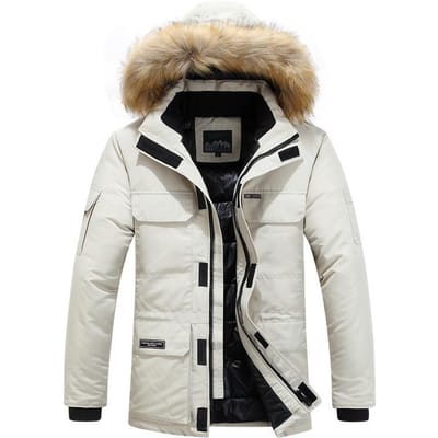Katoen Gevoerde Jas Heren Herfst en Winter Verdikte Katoen Gevoerde Jas Halflang Heren Katoenen Kleding Koubestendige Jas met Capuchon 6XL black