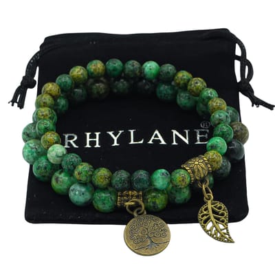 Natuursteen armband set van 2 – Afrikaans Turkoois (Jaspis)