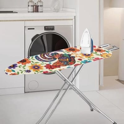 Hippie Bloem Haan Print Strijkplankhoes Polyester met Klittenbandsluiting
