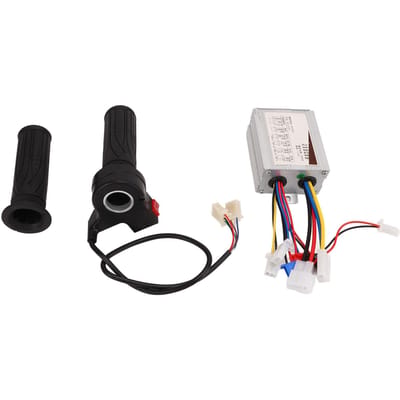 24V500W Aluminiumlegering Geborstelde Snelheidsregelaar Kit met 3 Snelheden Gashendel Draaigreep voor Elektrisch white