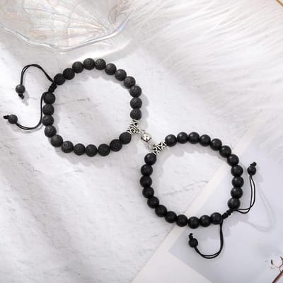 Magneet Paar Armbanden voor Vrouw Mannen Romantisch Hart Bijpassende Liefhebbers Natuursteen Kralen Yoga Armband Valentijn Cadeau Sieraden