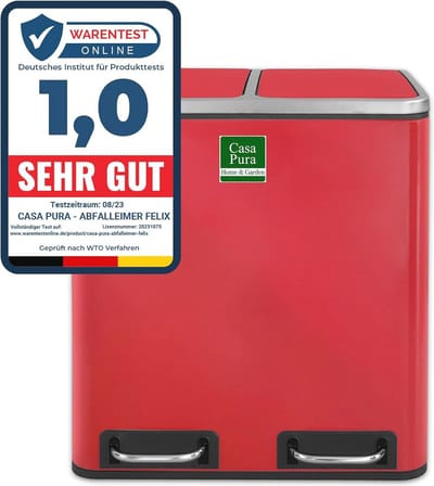 Afvalbak 60 Liter - Pedaalemmer 60 Liter - Afvalemmer 60 Liter - Rood