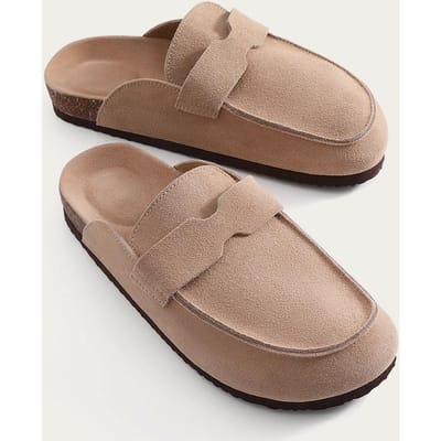 Smile PoP Kurk Suède Klompen Pantoffels Voor Vrouwen Mannen Klompen Schoenen Klassieke Kurk Antislip Buitenpantoffels Met Voetboogondersteuning Mules 36 brown